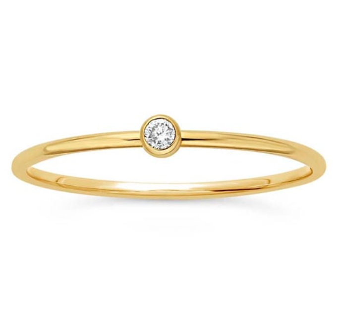 14k Gold Dainty Cubic Zirconia Ring